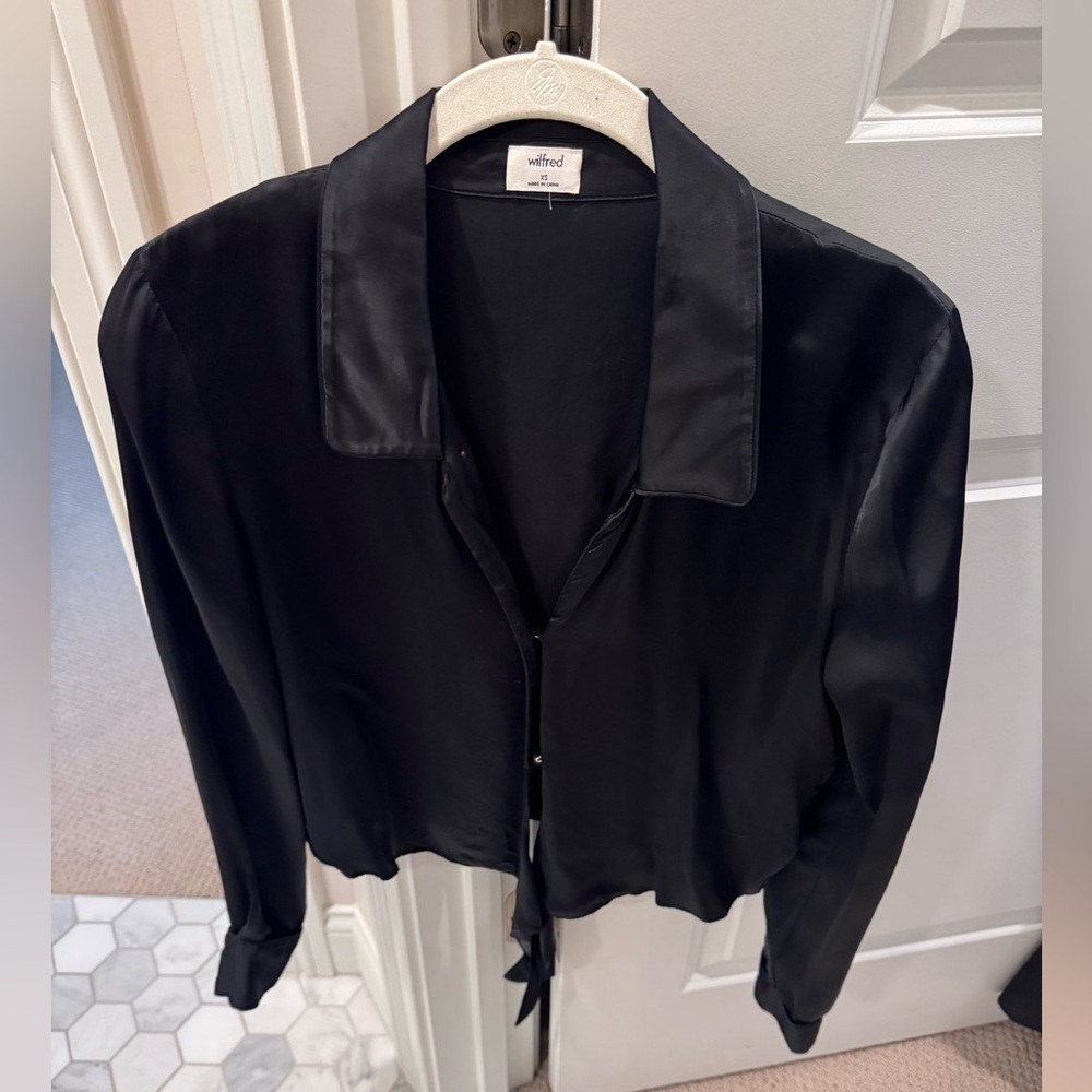 Wilfred Black Satin Blouse